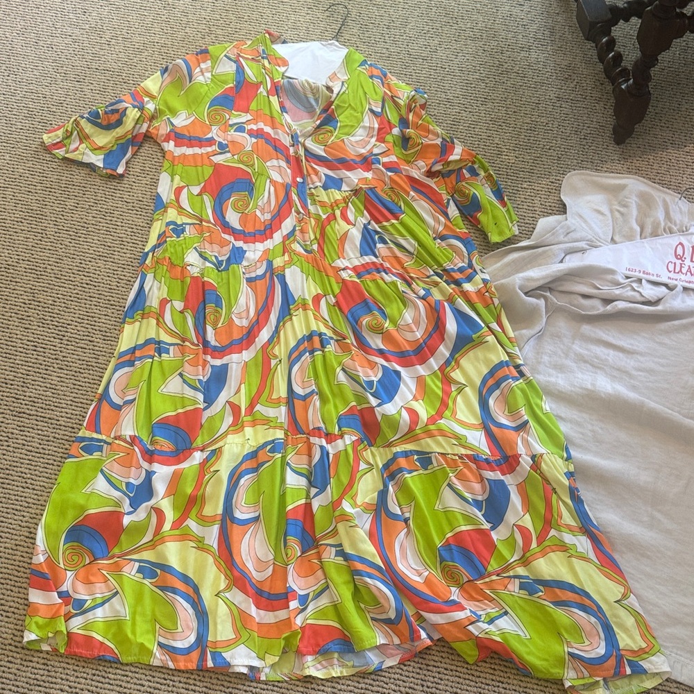 Colorful Swirl Long Sleeve Dress